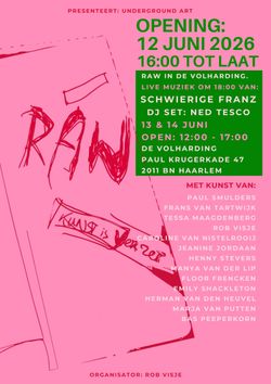 Raw group exhibition at De Volharding featuring artwork by Emily Shackleton